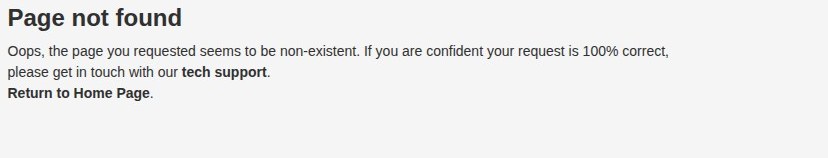 Το μήνυμα Page not found στη διεύθυνση xhamster.com/premium